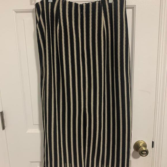 LOFT Black and White Striped Midi Skirt Size 12 NWT New with Tags - Picture 5 of 7